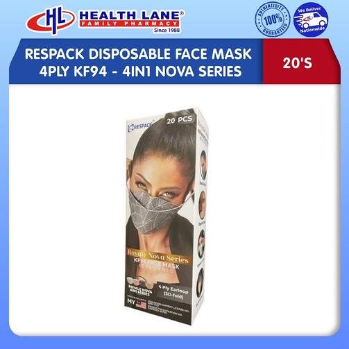RESPACK DISPOSABLE FACE MASK 4PLY KF94 20'S- 4IN1 NOVA SERIES
